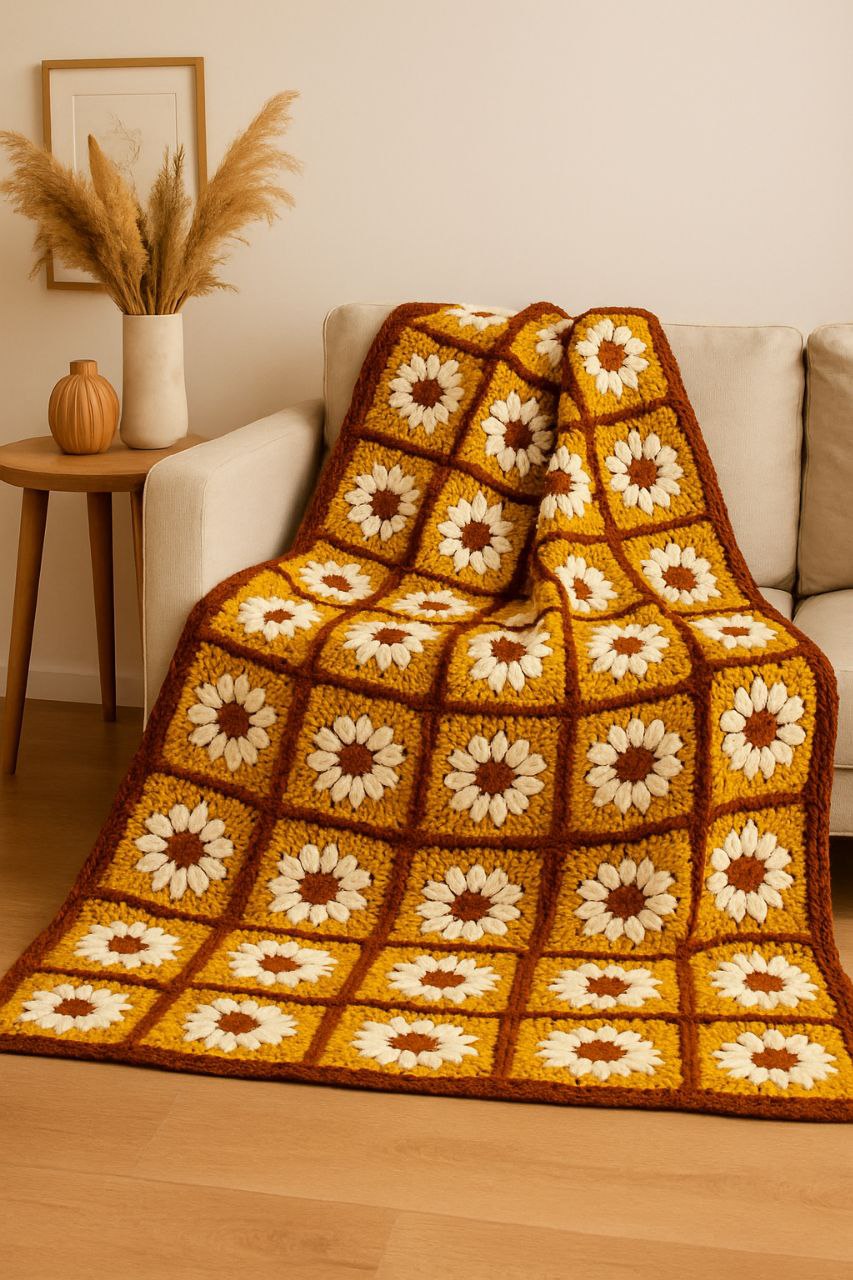 Cozy Days Daisy Blanket Crochet Pattern