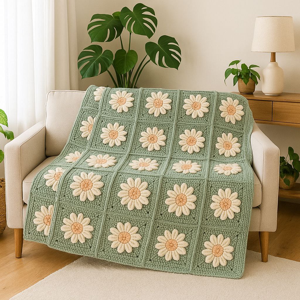 Cozy Days Daisy Blanket Crochet Pattern